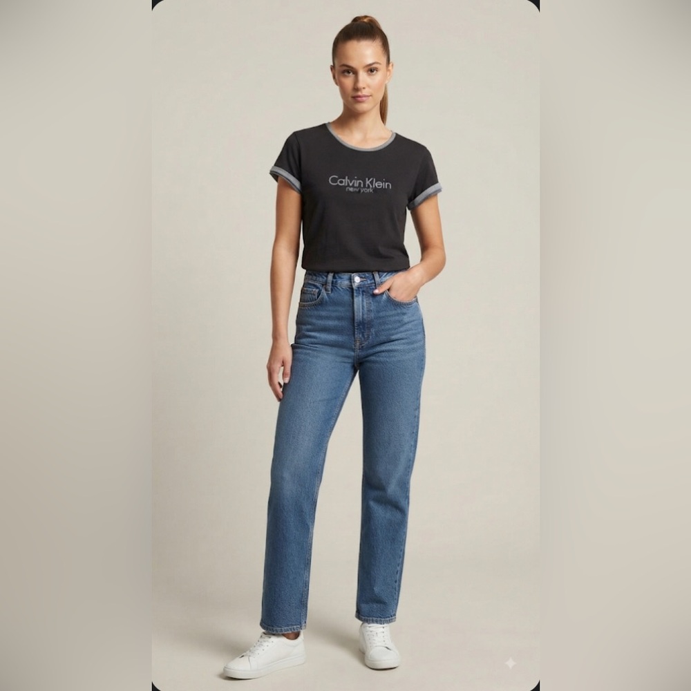 Calvin Klein | black t-shirt cotton blend front logo | size L - Picture 6 of 6